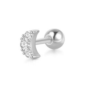 S925 Sterling Silver Moon Stud Earring